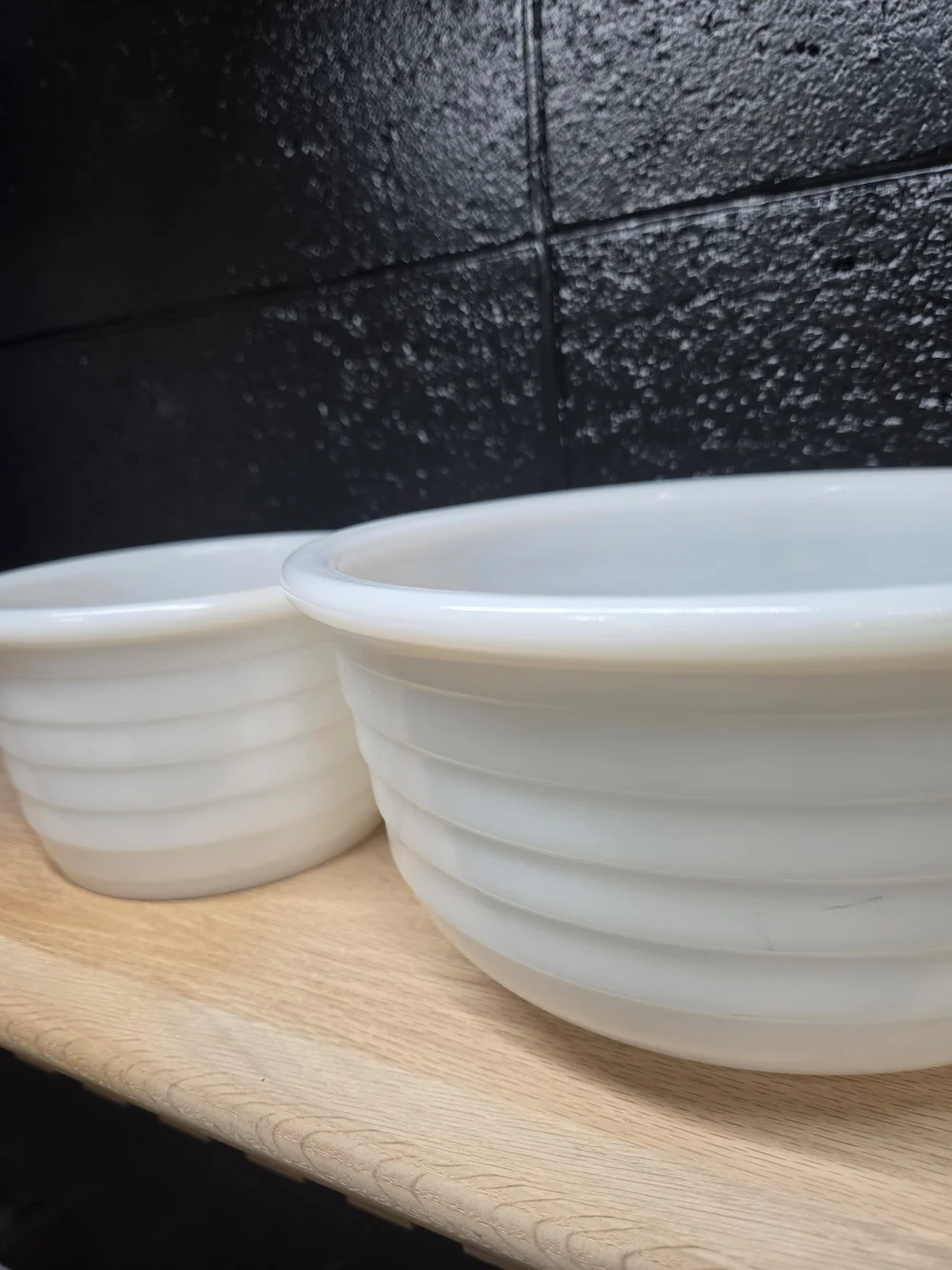 Vintage Hazel Atlas Milk White Mixing Bowl Set - Classic Nesting Kitchen Bowls
